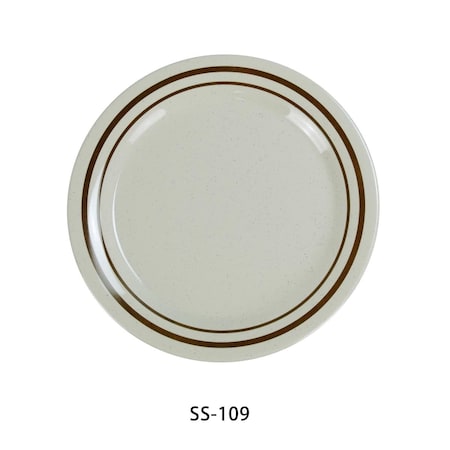 Yanco 9 in. Sesame Round Dinner Plate, 24PK SS-109